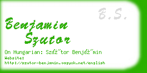 benjamin szutor business card